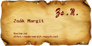 Zsák Margit névjegykártya
